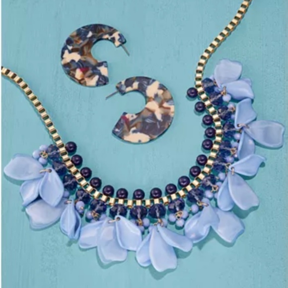 INC International Concepts Jewelry - INC Gold-Tone Blue Petal Statement Necklace